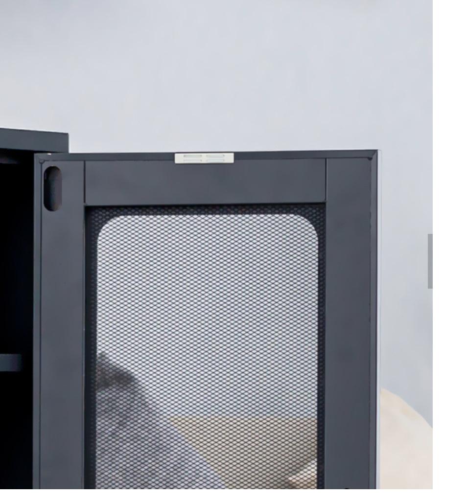 Modern Furniture Black Grid Steel Storage Cabinet for Living Room