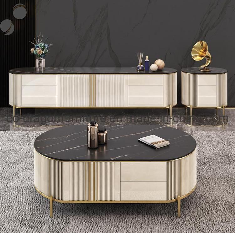 New Design Living Room Furniture Ellipse Coffee Table with Top