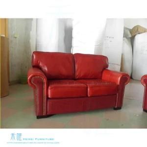 American Style Red Living Room Leather Sofa Furniture (HW-888S)