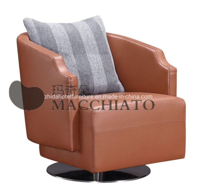 Modern Living Room Furniture Hotel Reception Bedroom Chair with Genuine Leather
