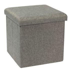 Knobby Modern Linen Fabric Folding Storage Ottoman Stool