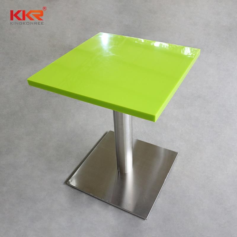 Factory Luxury Square Green Artificial Stone Restaurant Table