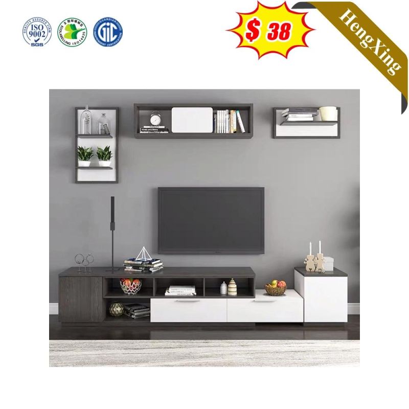 Chinese Factory Classic Wholesale Light Grey Mixed White Color Living Room Furniture Storage TV Stand