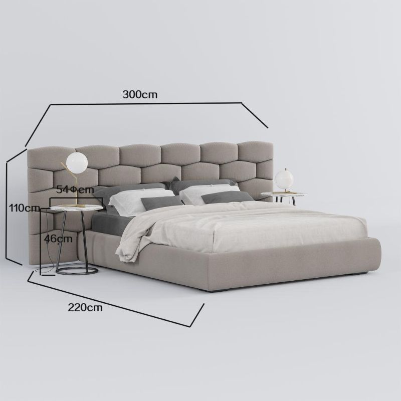 Unique Modern Design Bedroom Home Furniture European Special Headboard Non-Washable Bed Set