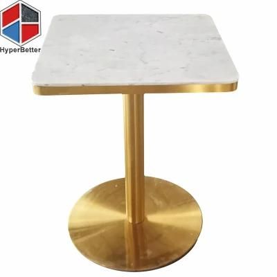 Square Marble Coffee Table Turkey Golden Frame Stainless Steel Base