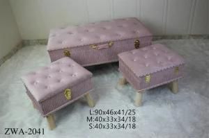 Luxury Kd Pink Long Bench Ottoman