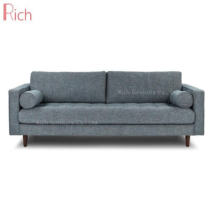 Modern Two Seat Nordic Fabric Chaise Sofa Set