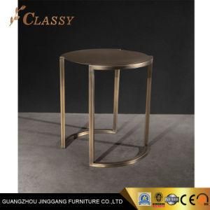 Luxury Round Gold Brushed Side Table End Table