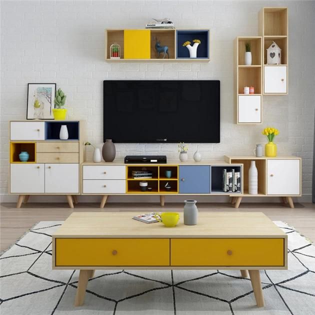 Modern Design TV Cabinet Living Room Wooden MDF Panel Furniture