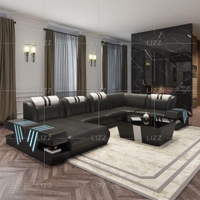 Smart Home Sofa Couch with LED Lights and Book Shelf