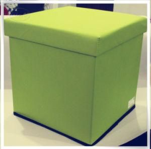 Foldable Handmade Storage Green Yellow Rectangle Storage Ottoman