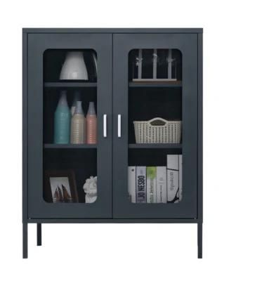 Easy Install Steel Storage Cupboard Furniture 3 Shelf Bathroom Metal Cabinet with Mesh Door