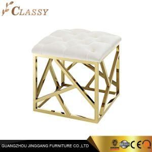 Luxury New Modern Square Bar Stools in Stainless Steel Based with Leather Paded