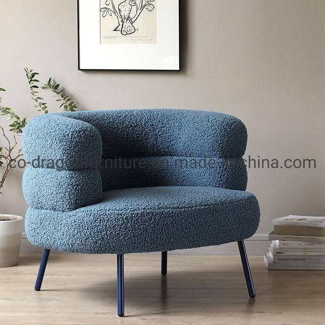 Modern Fabric Leisure Chair with Metal Legs for Home Furniture