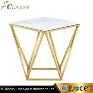 Classy Modern Square Natural Marble Side Table