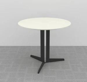 Round White Color Powder Iron Legs Meeting Room Coffee Table