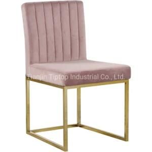 Simple Design Chair Stainless Steel Home Chair Luxury Velvet Hotel Living Room Chair
