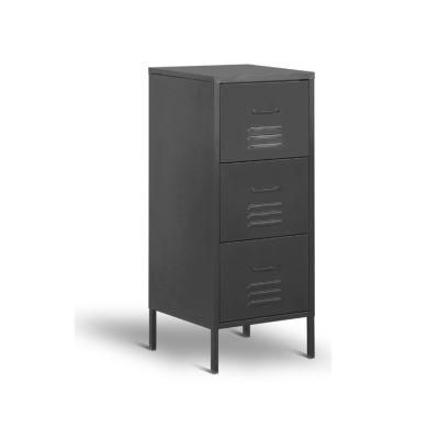 Black Metal Storage Cabinet Free Standing Drawer Cabinet Living Room Bedroom Furniture