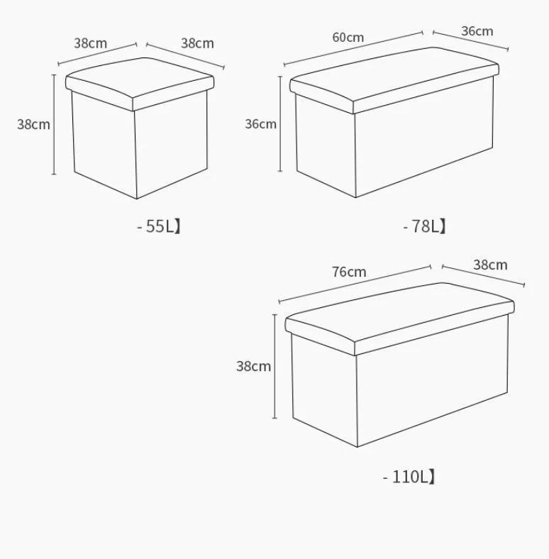 Storage Stool Sofa Shoe Stool Sitting Folding Fabric Storage Stool