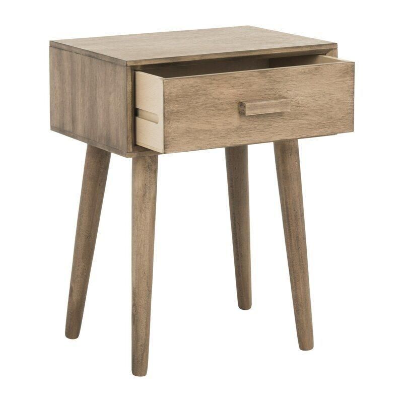 Oak Finish Home Furniture Set Wooden Accent Small Side Tables Coffee Tables with 1 Drawer