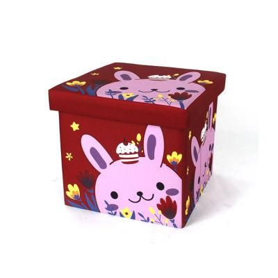 Living Room Kids Furniture Cube Foldable Storage Fabric Pouffe Ottoman