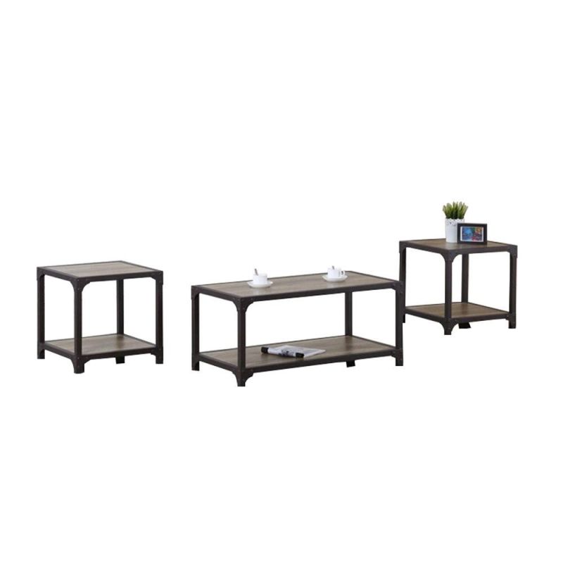 Hot Sell Wooden 3 Piece Coffee Table Set for Living Rooms
