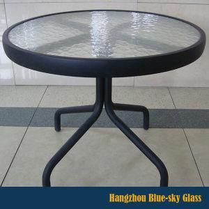 5mm 6mm 8mm Water Wave Pattern Glass Table Top