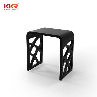 Black Color Matte Solid Surface Doccia Stone Stools Shower Stool