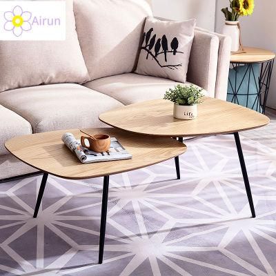 Home Furniture Wooden Coffee Table Casual Small Apartment Minimalist Fashion Creative Wooden Metal Modern Coffee Table