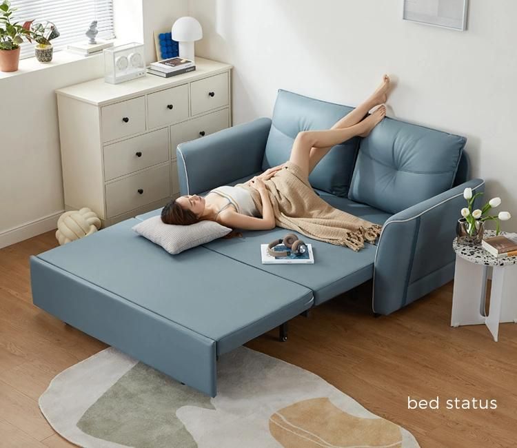 Linsy Blue Extension 2 Seater Sleeping Sofa Beds G013