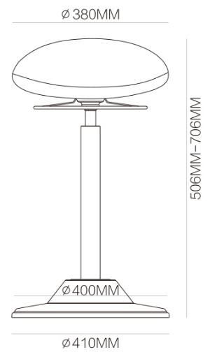 Height Adjustable Ergonomic Pneumatic Wobble Standing Chair