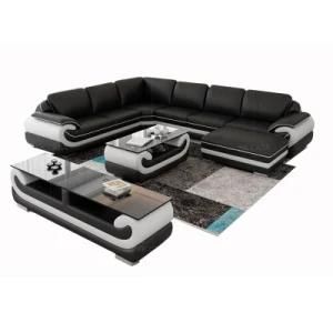Living Room Sofa Set Designs Modern American Furniture Leather Sofa and Fabric Sofa