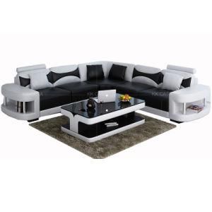 Contemporary Style 2018 New Living Room Furniture 5 Seater Cowhide Genuine Leather Sectional Sofa Sets