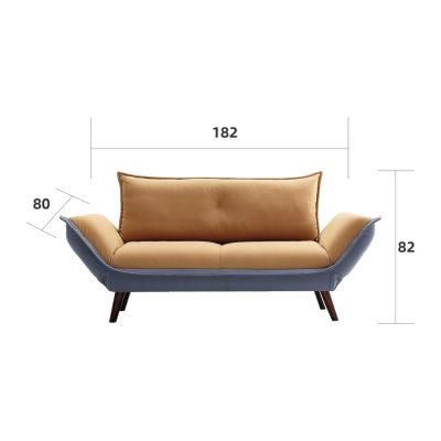 Luxury Solid Wooden Reception Living Room Bed Furniture Home Leisure Modern Design Fabric Sofa