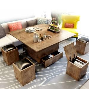 Simple Style Melamine Wooden Panel Folding Coffee End Table