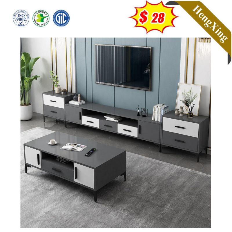 Classic Gray Color Modern Home Furniture Wooden Drawer Cabinet Melamine Laminated Board TV Stand