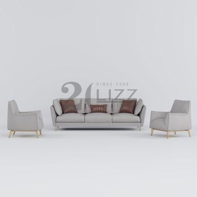 Customized Color Luxury Modern Style 3 Seater Loveseat Leisure PU Leather Living Room Sofa with Metal Legs