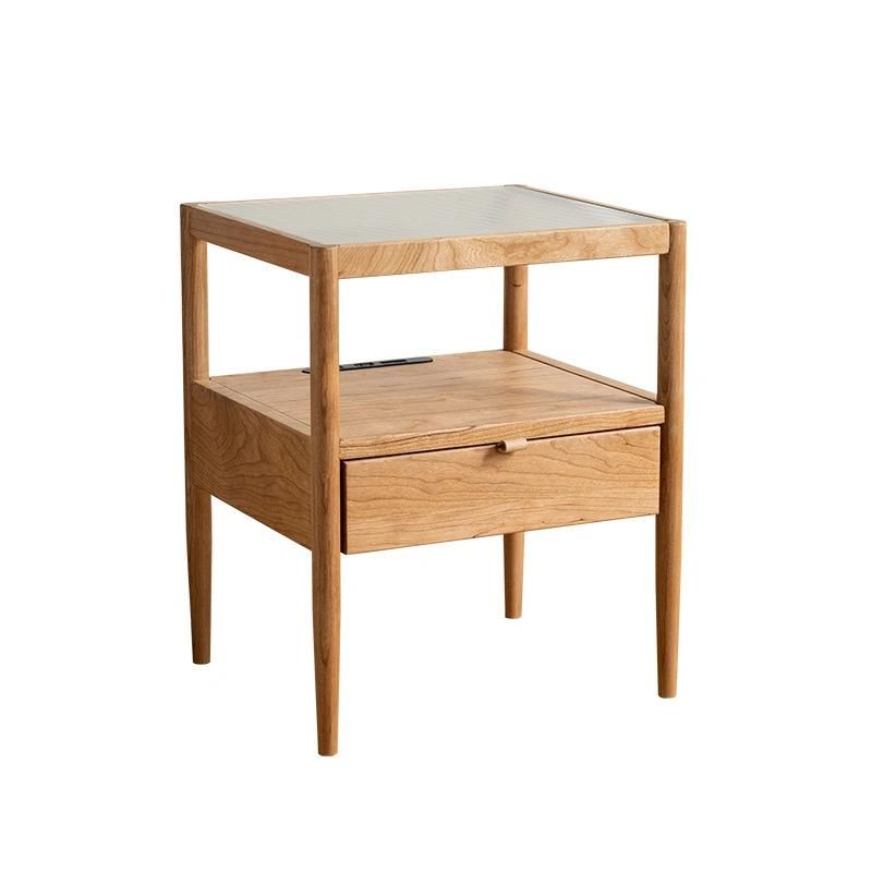Factory Cheap Price Modern Wooden Side Table Tea Table for Living Room Round Tray Coffee Table with Solid Wood Leg