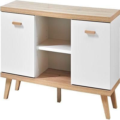 Modern Home Accent Living Room Furniture Brown White Wood TV Stand