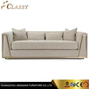 Home Furniture Golden Stainless Steel Frame with Loveseat Arm Sofa