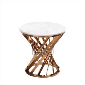 Metal Coffee Table with Man Made Marble Top