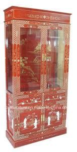 Art Mother of Pearl Red Display Wine Glass Cabinet