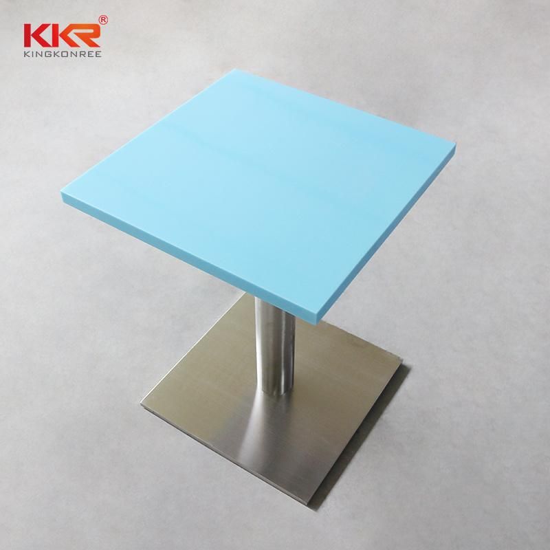 Luxury Square Blue Artificial Stone Restaurant Tea Table
