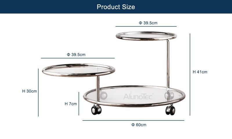 Best Price Rotating Coffee Table with Tempered Glass Double Shelf