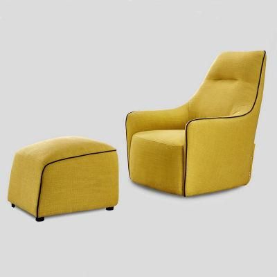 Concise Home Living Room Furniture Fabric Upholstered Chair with Footrest Leisure Chair