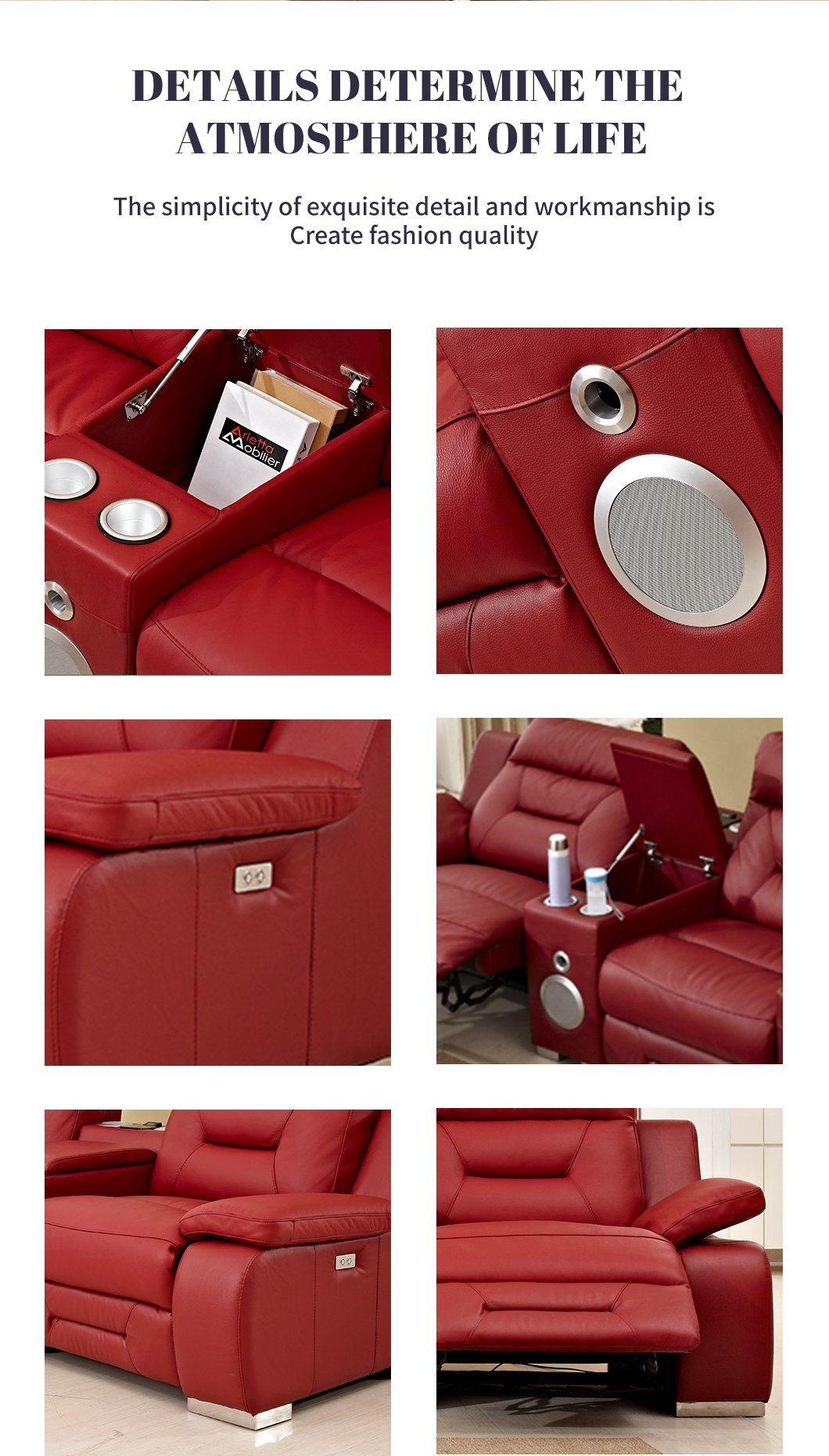 Hot Selling Leather Premium Home Theater Sofa Functional Sofa