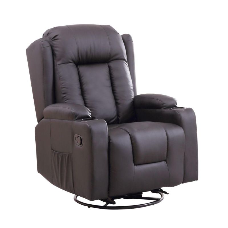 Jky Furniture Modern Design Manual Rock and Swivel Recliner Chair with Big Wingback