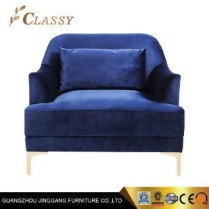 Metal Frame Chair Velvet Arm Chair Living Room Furniture