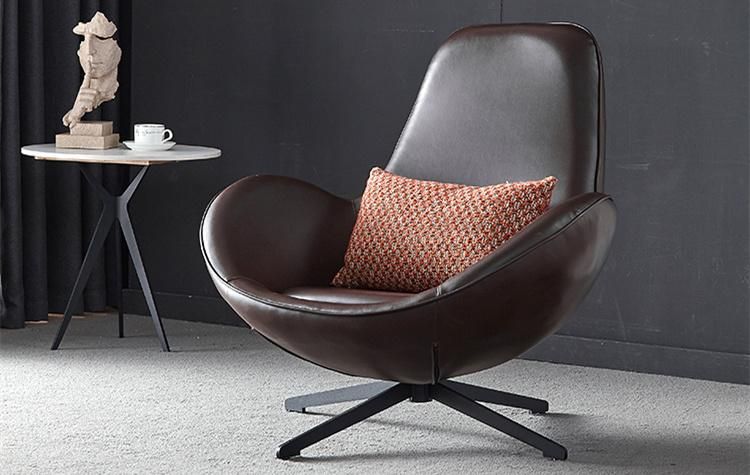Modern Swiel Chair Leather Leisure Chair Living Room Single Sofa Lounge Wing Arm Chair