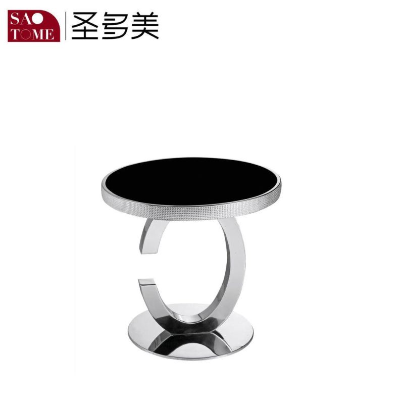 Hot Selling Living Room Furniture Black Glass End Table